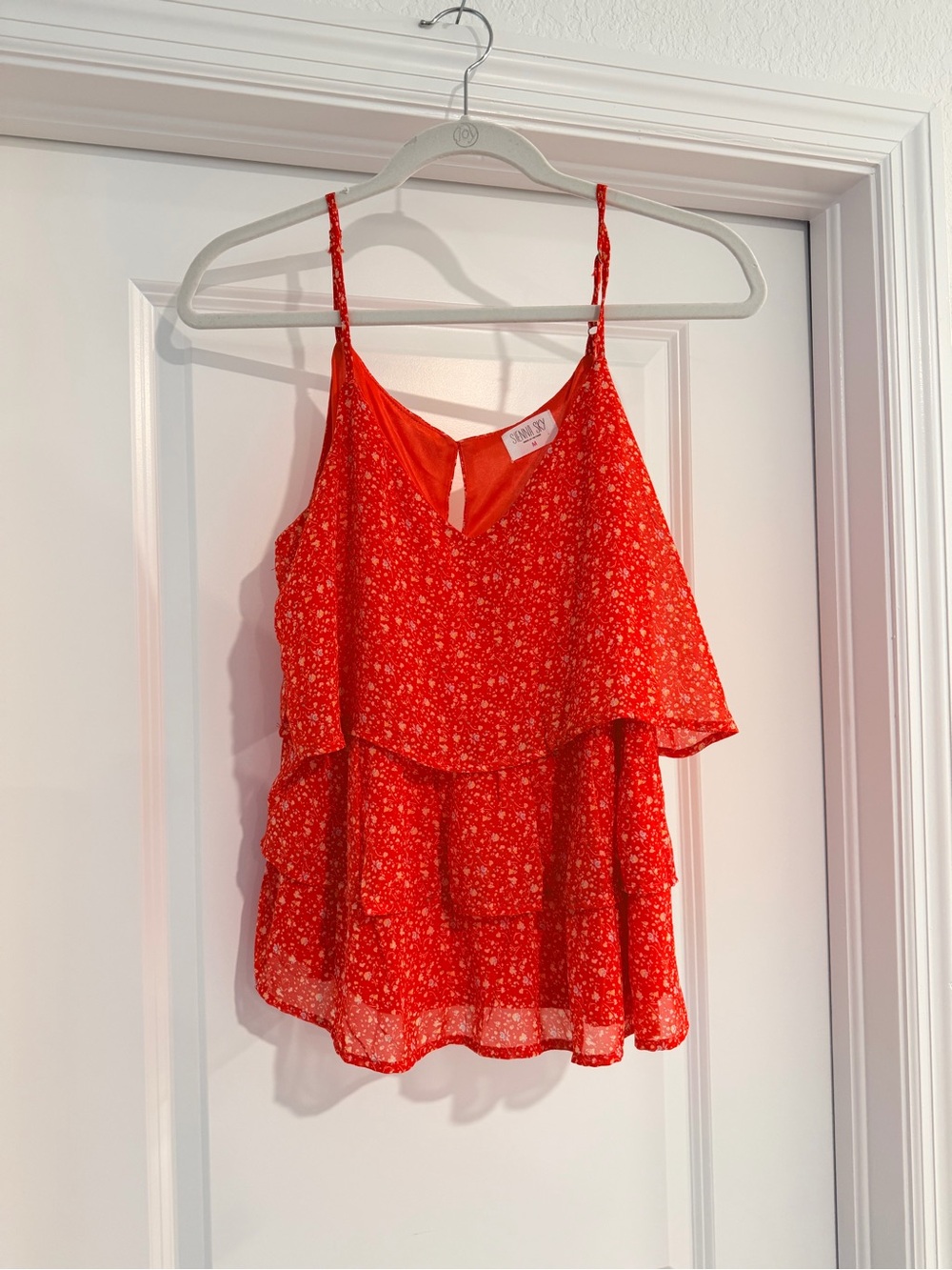 Red Floral Tiered Cami Top